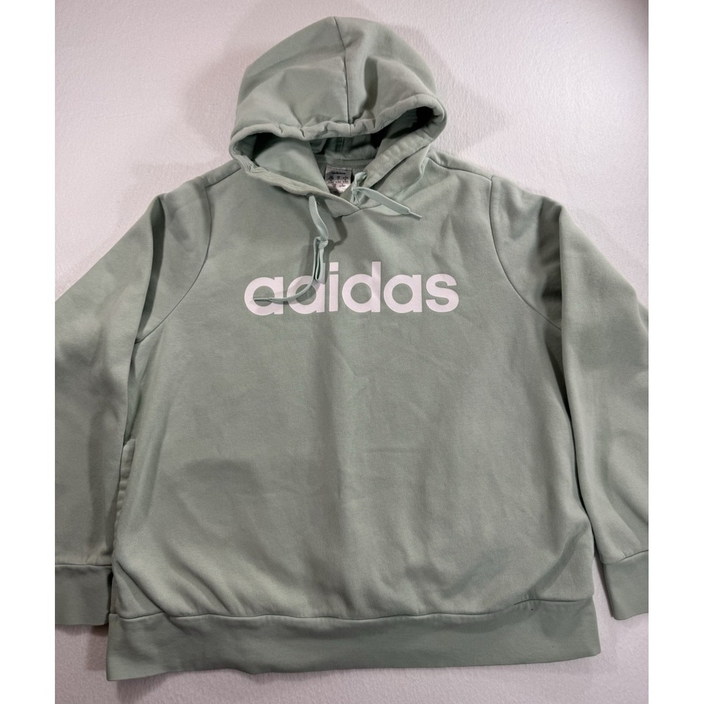 Adidas Pullover Hoodie Womens 2XL Tea Green Long Sleeve Outdoors Walking EUC